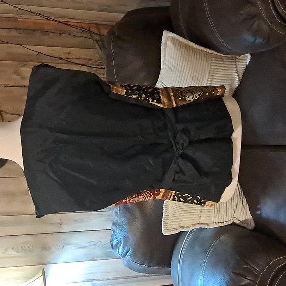 Vintage Boho 100% Silk Faux Patchwork Vest Button Down Front Back Tie Size 6 - Picture 4 of 8